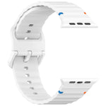 Gewelltes genähtes Silikonarmband, Für Apple Watch Series 4 44mm, Für Apple Watch Series 4 40mm, Für Apple Watch Series 3 38mm, Für Apple Watch Series 3 42mm