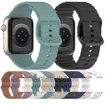 Wavy Grain Stitched Silicone Watch Band, For Apple Watch Series 6 40mm, For Apple Watch Series 6 44mm, For Apple Watch Series 5 44mm, For Apple Watch Series 5 40mm
