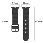 Genarbtes Silikonarmband mit Nähten, für Apple Watch SE 2022 40mm, für Apple Watch SE 2022 44mm, für Apple Watch Series 7 41mm, für Apple Watch Series 7 45mm