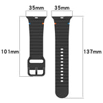 Gewelltes genähtes Silikonarmband, Für Apple Watch Series 4 44mm, Für Apple Watch Series 4 40mm, Für Apple Watch Series 3 38mm, Für Apple Watch Series 3 42mm