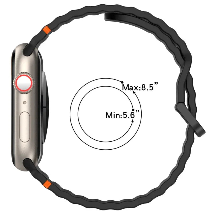 Genarbtes Silikonarmband mit Nähten, für Apple Watch SE 2022 40mm, für Apple Watch SE 2022 44mm, für Apple Watch Series 7 41mm, für Apple Watch Series 7 45mm