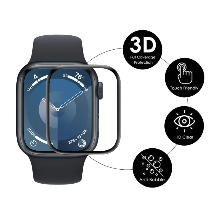 2 Stück ENKAY 3D Vollflächige, weiche PC-Kanten-PMMA-HD-Displayschutzfolie, für Apple Watch Series 11/10 (46 mm) und Apple Watch Series 11/10 (42 mm)