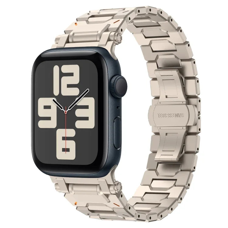 Pathfinder Stainless Steel Metal Watch Band, For Apple Watch Series 10 46mm, For Apple Watch SE 2023 44mm, For Apple Watch Ultra 2 49mm, For Apple Watch Series 9 45mm, For Apple Watch Ultra 49mm, For Apple Watch Series 8 45mm, For Apple Watch SE 2022 4...