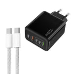 120W PD3.0 3 Typ-C 2 USB Multi-Port-Schnellladegerät mit Typ-C auf Typ-C Kabel, EU-Stecker, EU-Stecker + C zu C Kabel