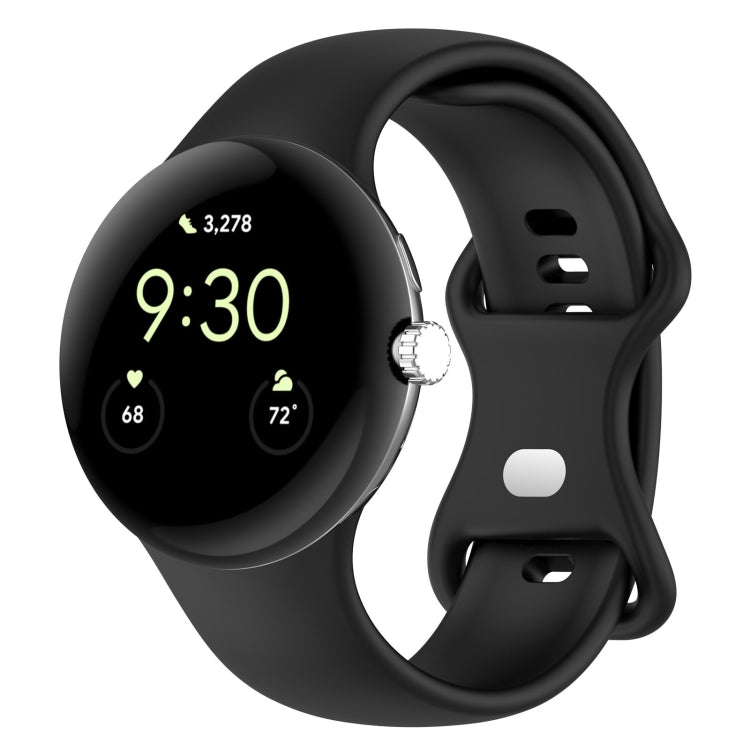 Silikon-Uhrenarmband mit Schmetterlingsschließe, einfarbig, Größe: S, für Google Pixel Watch 4 / Watch 3 (45 mm)