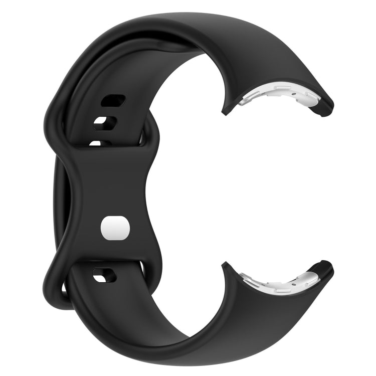 Silikon-Uhrenarmband mit Schmetterlingsschließe, einfarbig, Größe: S, für Google Pixel Watch 4 / Watch 3 (45 mm)