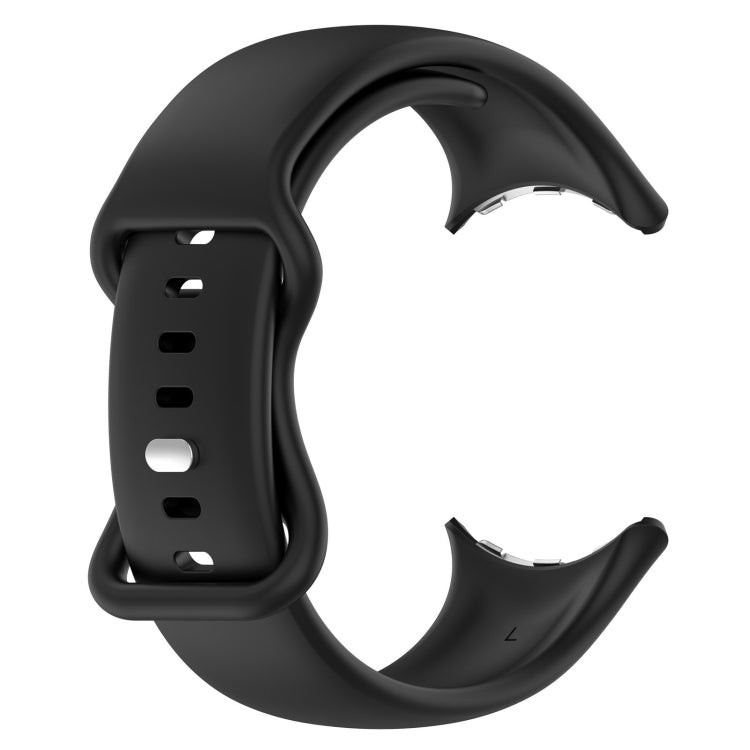 Silikon-Uhrenarmband mit Schmetterlingsschließe, einfarbig, Größe: S, für Google Pixel Watch 4 / Watch 3 (45 mm)