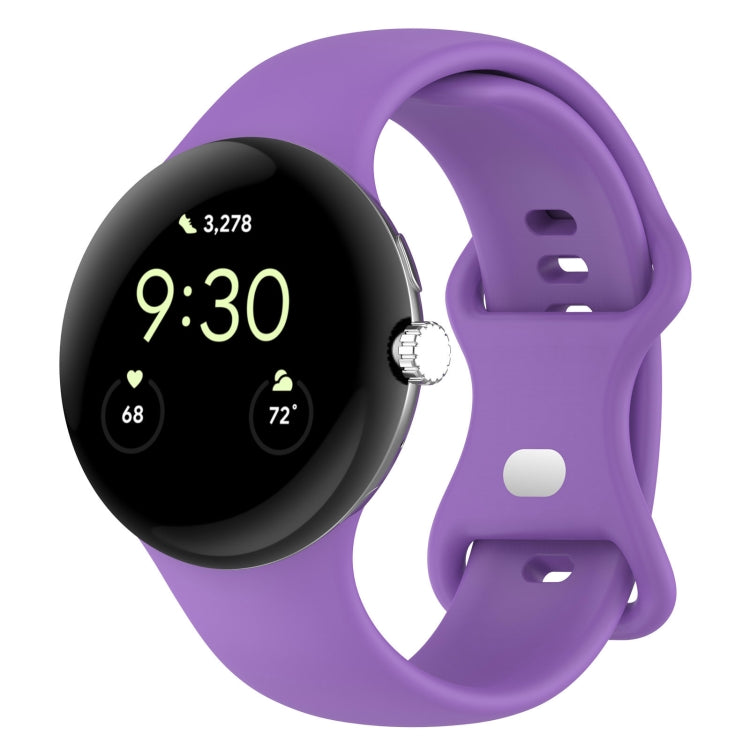 Silikon-Uhrenarmband mit Schmetterlingsschließe, einfarbig, Größe: S, für Google Pixel Watch 4 / Watch 3 (45 mm)