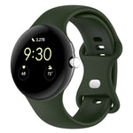 Silikon-Uhrenarmband mit Schmetterlingsschließe, einfarbig, Größe: S, für Google Pixel Watch 4 / Watch 3 (45 mm)
