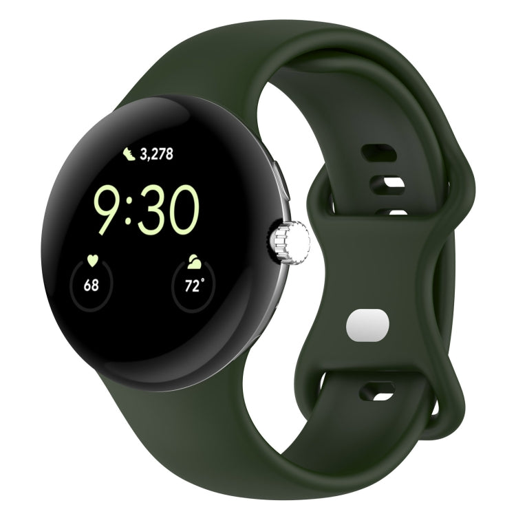 Silikon-Uhrenarmband mit Schmetterlingsschließe, einfarbig, Größe: S, für Google Pixel Watch 4 / Watch 3 (45 mm)