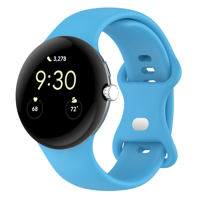 Silikon-Uhrenarmband mit Schmetterlingsschließe, einfarbig, Größe: S, für Google Pixel Watch 4 / Watch 3 (45 mm)