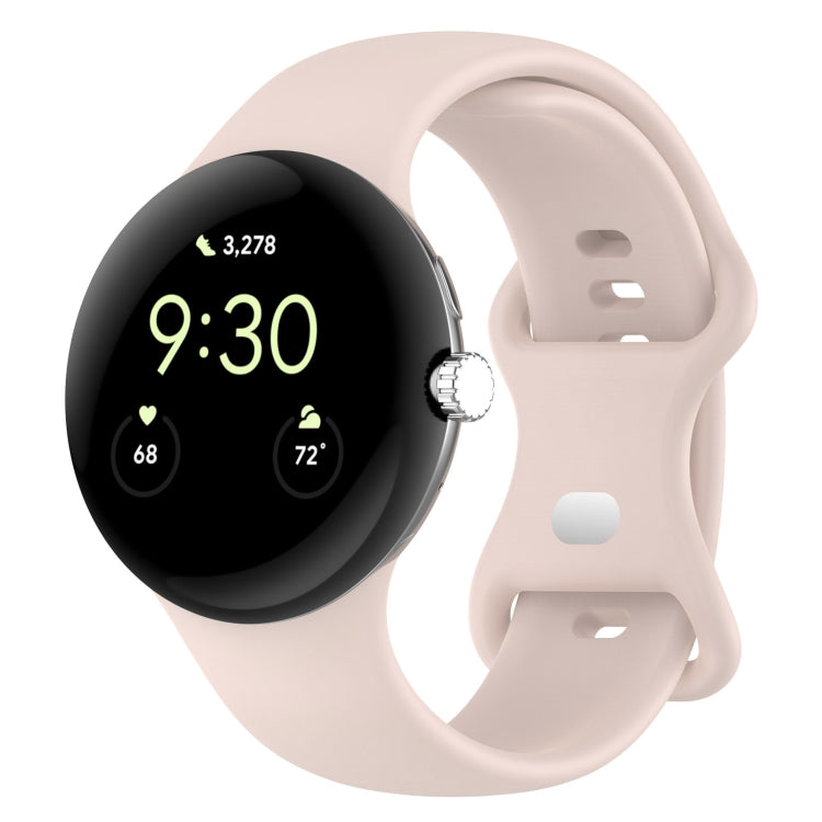 Silikon-Uhrenarmband mit Schmetterlingsschließe, einfarbig, Größe: S, für Google Pixel Watch 4 / Watch 3 (45 mm)
