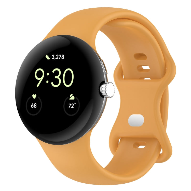Silikon-Uhrenarmband mit Schmetterlingsschließe, einfarbig, Größe: S, für Google Pixel Watch 4 / Watch 3 (45 mm)