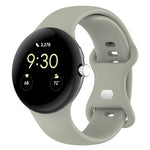 Silikon-Uhrenarmband mit Schmetterlingsschließe, einfarbig, Größe: S, für Google Pixel Watch 4 / Watch 3 (45 mm)