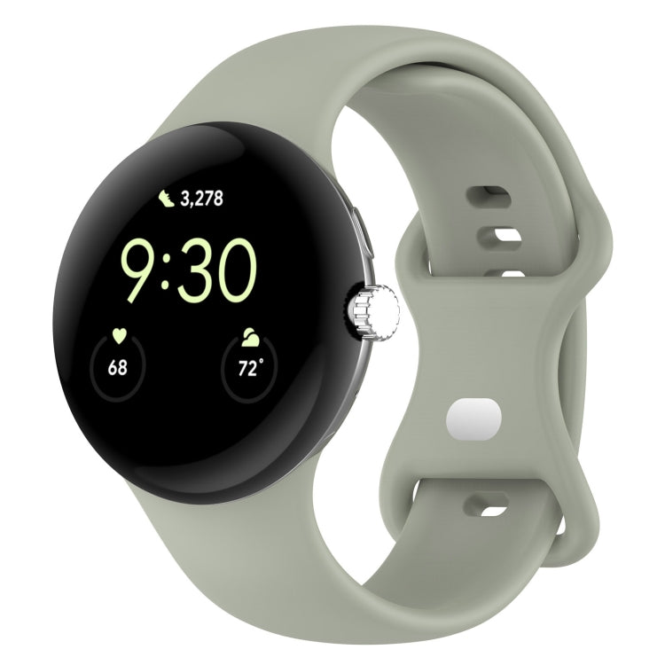 Silikon-Uhrenarmband mit Schmetterlingsschließe, einfarbig, Größe: S, für Google Pixel Watch 4 / Watch 3 (45 mm)