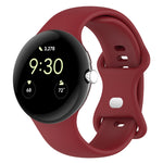 Silikon-Uhrenarmband mit Schmetterlingsschließe, einfarbig, Größe: S, für Google Pixel Watch 4 / Watch 3 (45 mm)