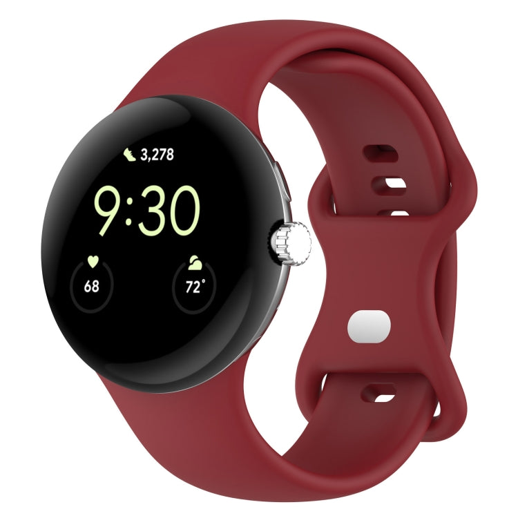 Silikon-Uhrenarmband mit Schmetterlingsschließe, einfarbig, Größe: S, für Google Pixel Watch 4 / Watch 3 (45 mm)