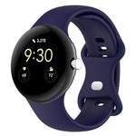 Silikon-Uhrenarmband mit Schmetterlingsschließe, einfarbig, Größe: S, für Google Pixel Watch 4 / Watch 3 (45 mm)