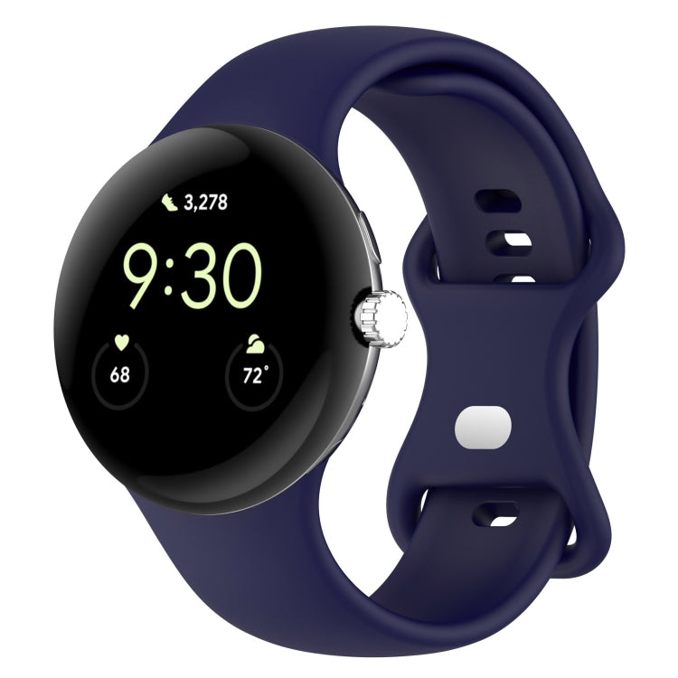 Silikon-Uhrenarmband mit Schmetterlingsschließe, einfarbig, Größe: S, für Google Pixel Watch 4 / Watch 3 (45 mm)