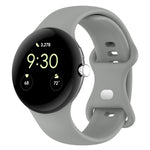 Silikon-Uhrenarmband mit Schmetterlingsschließe, einfarbig, Größe: S, für Google Pixel Watch 4 / Watch 3 (45 mm)