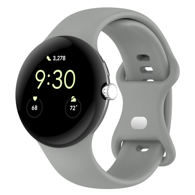 Silikon-Uhrenarmband mit Schmetterlingsschließe, einfarbig, Größe: S, für Google Pixel Watch 4 / Watch 3 (45 mm)