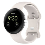 Silikon-Uhrenarmband mit Schmetterlingsschließe, einfarbig, Größe: S, für Google Pixel Watch 4 / Watch 3 (45 mm)