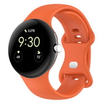 Silikon-Uhrenarmband mit Schmetterlingsschließe, einfarbig, Größe: S, für Google Pixel Watch 4 / Watch 3 (45 mm)