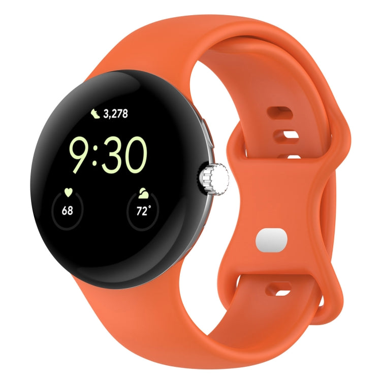 Silikon-Uhrenarmband mit Schmetterlingsschließe, einfarbig, Größe: S, für Google Pixel Watch 4 / Watch 3 (45 mm)