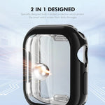 ENKAY Hat-Prince Electroplated Soft TPU Case with Screen Film, For Apple Watch Series 11 / 10 46mm, For Apple Watch Series 11 / 10 42mm