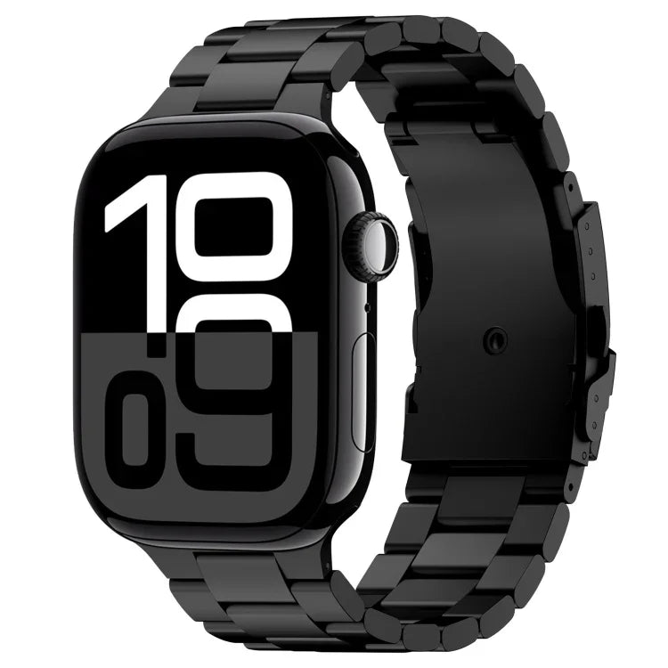 Dreireihiges Armband aus Titanlegierung, passend für Apple Watch Series 10 (46 mm), Apple Watch Series 10 (42 mm), Apple Watch SE (2023, 44 mm), Apple Watch SE (2023, 40 mm), Apple Watch Ultra 2 (49 mm), Apple Watch Series 9 (45 mm) ...