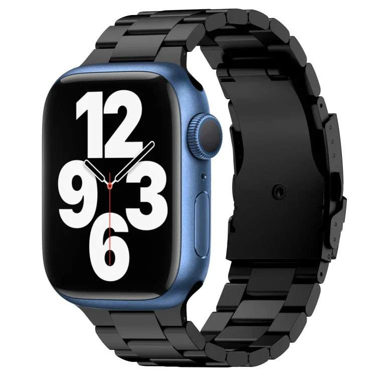 Dreireihiges Armband aus Titanlegierung, passend für Apple Watch Series 7 (41 mm), Apple Watch Series 7 (45 mm), Apple Watch Series 6 (40 mm), Apple Watch Series 6 (44 mm), Apple Watch Series 5 (44 mm), Apple Watch Series 5 (40 mm) ...