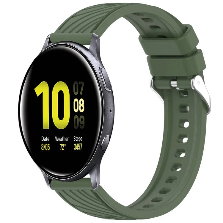 Gestreiftes Silikonarmband (20 mm) für Samsung Galaxy Watch Active2 (44 mm) und Samsung Galaxy Watch Active2 (40 mm)