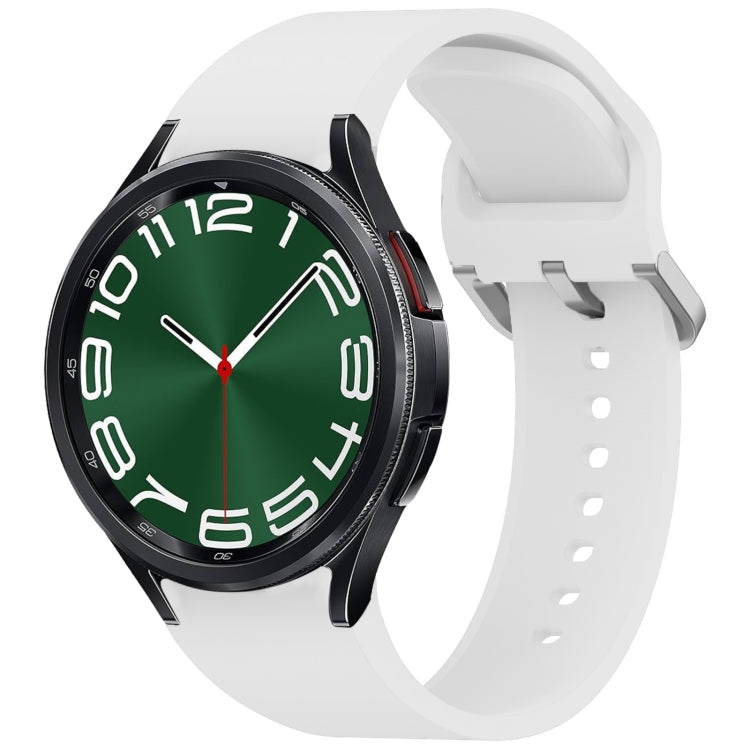 Einfarbiges buntes Schnallen-Schnellverschluss-Silikon-Uhrenarmband, für Samsung Galaxy Watch 6 Classic 47mm, für Samsung Galaxy Watch 6 44mm, für Samsung Galaxy Watch 6 40mm, für Samsung Galaxy Watch 6 Classic 43mm