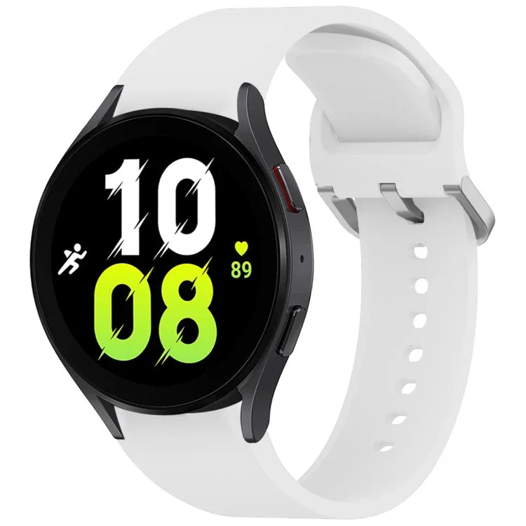 Buntes Silikon-Armband mit Schnellverschluss und Dornschließe in Unifarben, passend für Samsung Galaxy Watch 5 (40/44 mm), Samsung Galaxy Watch 5 Pro, Samsung Galaxy Watch 4 (40/44 mm) und Samsung Galaxy Watch 4 Classic (46/42 mm).