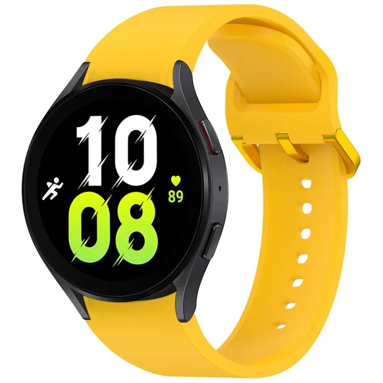 Solid Color Colorful Buckle Quick Release Silicone Watch Band, For Samsung Galaxy Watch 5 40 / 44mm, For Samsung Galaxy Watch 5 Pro, For Samsung Galaxy Watch 4 40 / 44mm, For Samsung Galaxy Watch 4 Classic 46 / 42mm