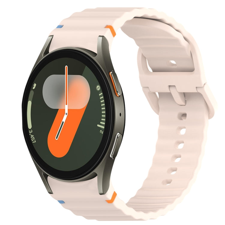 Welliges genähtes Schnellverschluss-Silikon-Uhrenarmband, für Samsung Galaxy Watch FE 40mm, für Samsung Galaxy Watch 7 44mm, für Samsung Galaxy Watch 7 40mm, für Samsung Galaxy Watch 6 Classic 47mm