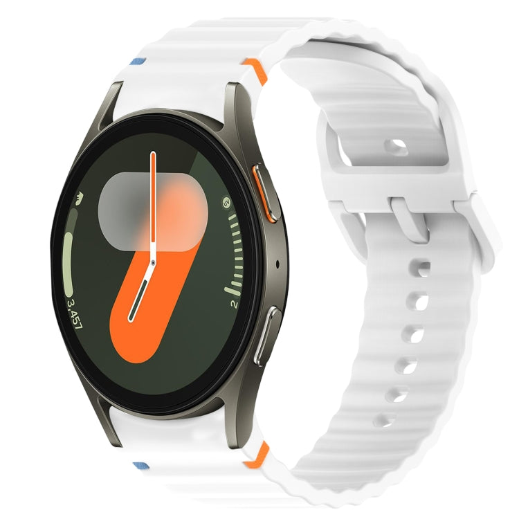 Welliges genähtes Schnellverschluss-Silikon-Uhrenarmband, für Samsung Galaxy Watch FE 40mm, für Samsung Galaxy Watch 7 44mm, für Samsung Galaxy Watch 7 40mm, für Samsung Galaxy Watch 6 Classic 47mm