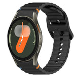 Welliges genähtes Schnellverschluss-Silikon-Uhrenarmband, für Samsung Galaxy Watch FE 40mm, für Samsung Galaxy Watch 7 44mm, für Samsung Galaxy Watch 7 40mm, für Samsung Galaxy Watch 6 Classic 47mm