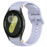 Welliges genähtes Schnellverschluss-Silikon-Uhrenarmband, für Samsung Galaxy Watch FE 40mm, für Samsung Galaxy Watch 7 44mm, für Samsung Galaxy Watch 7 40mm, für Samsung Galaxy Watch 6 Classic 47mm