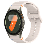 Welliges genähtes Schnellverschluss-Silikon-Uhrenarmband, für Samsung Galaxy Watch FE 40mm, für Samsung Galaxy Watch 7 44mm, für Samsung Galaxy Watch 7 40mm, für Samsung Galaxy Watch 6 Classic 47mm