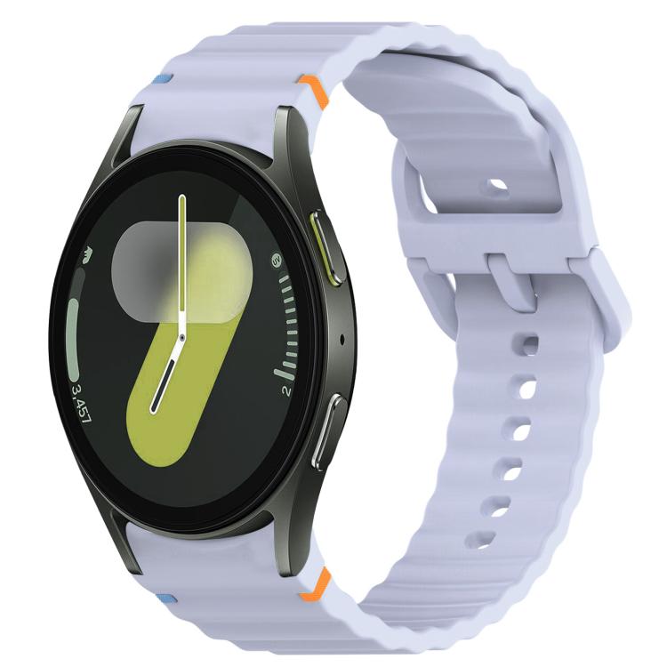 Welliges genähtes Schnellverschluss-Silikon-Uhrenarmband, für Samsung Galaxy Watch FE 40mm, für Samsung Galaxy Watch 7 44mm, für Samsung Galaxy Watch 7 40mm, für Samsung Galaxy Watch 6 Classic 47mm