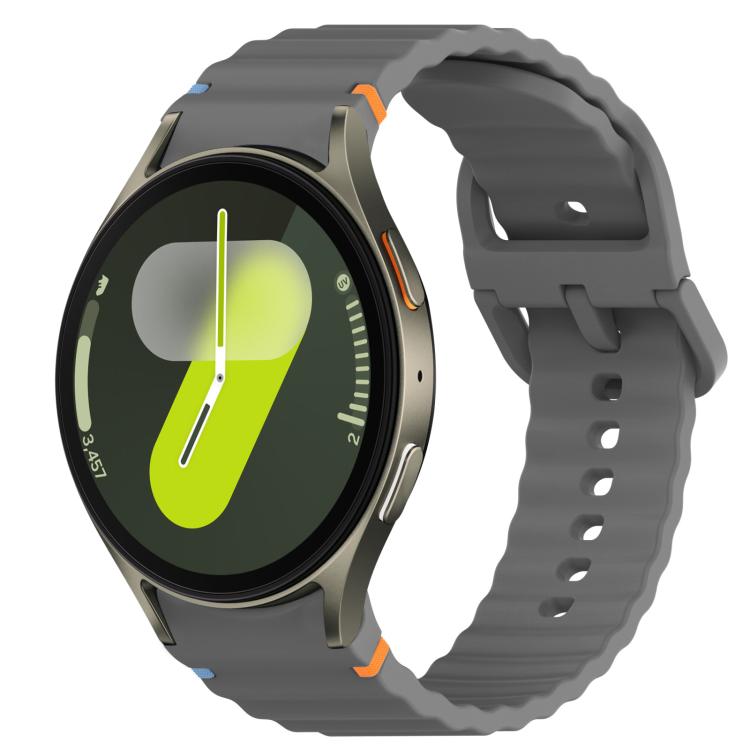 Welliges genähtes Schnellverschluss-Silikon-Uhrenarmband, für Samsung Galaxy Watch FE 40mm, für Samsung Galaxy Watch 7 44mm, für Samsung Galaxy Watch 7 40mm, für Samsung Galaxy Watch 6 Classic 47mm