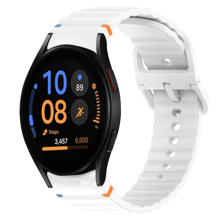 Welliges genähtes Schnellverschluss-Silikon-Uhrenarmband, für Samsung Galaxy Watch FE 40mm, für Samsung Galaxy Watch 7 44mm, für Samsung Galaxy Watch 7 40mm, für Samsung Galaxy Watch 6 Classic 47mm
