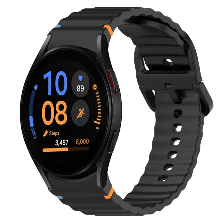 Welliges genähtes Schnellverschluss-Silikon-Uhrenarmband, für Samsung Galaxy Watch FE 40mm, für Samsung Galaxy Watch 7 44mm, für Samsung Galaxy Watch 7 40mm, für Samsung Galaxy Watch 6 Classic 47mm