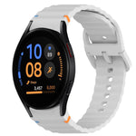 Welliges genähtes Schnellverschluss-Silikon-Uhrenarmband, für Samsung Galaxy Watch FE 40mm, für Samsung Galaxy Watch 7 44mm, für Samsung Galaxy Watch 7 40mm, für Samsung Galaxy Watch 6 Classic 47mm
