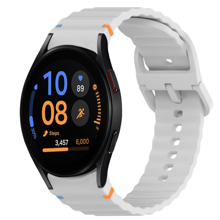Welliges genähtes Schnellverschluss-Silikon-Uhrenarmband, für Samsung Galaxy Watch FE 40mm, für Samsung Galaxy Watch 7 44mm, für Samsung Galaxy Watch 7 40mm, für Samsung Galaxy Watch 6 Classic 47mm
