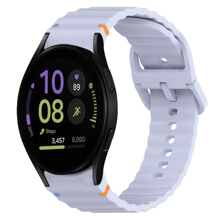 Welliges genähtes Schnellverschluss-Silikon-Uhrenarmband, für Samsung Galaxy Watch FE 40mm, für Samsung Galaxy Watch 7 44mm, für Samsung Galaxy Watch 7 40mm, für Samsung Galaxy Watch 6 Classic 47mm
