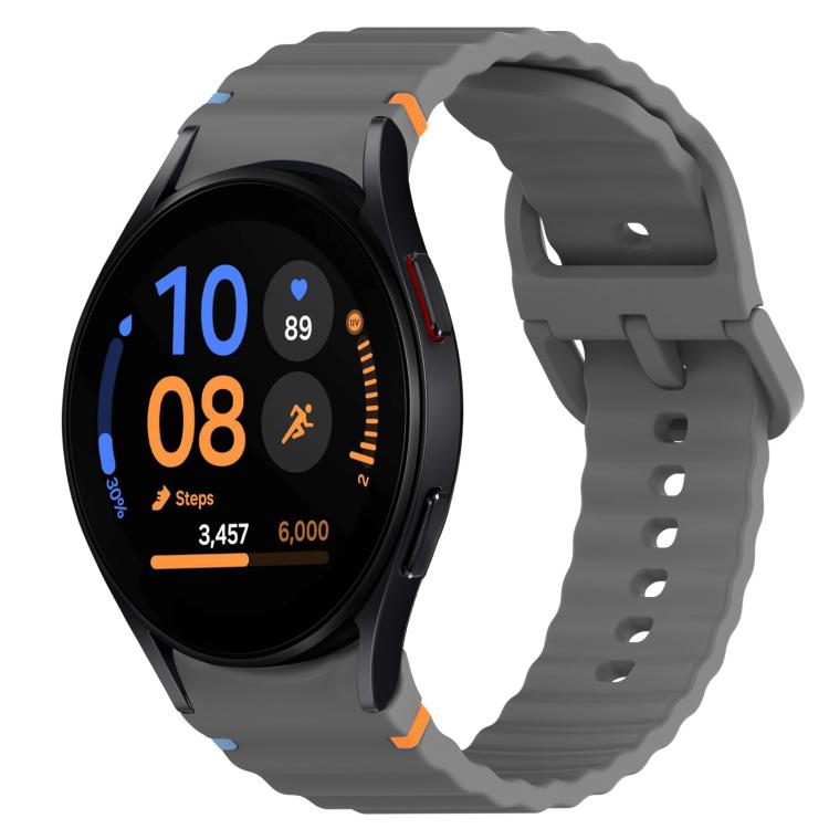 Welliges genähtes Schnellverschluss-Silikon-Uhrenarmband, für Samsung Galaxy Watch FE 40mm, für Samsung Galaxy Watch 7 44mm, für Samsung Galaxy Watch 7 40mm, für Samsung Galaxy Watch 6 Classic 47mm