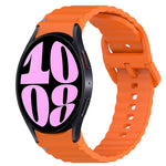 Welliges genähtes Schnellverschluss-Silikon-Uhrenarmband, für Samsung Galaxy Watch 6 44mm, für Samsung Galaxy Watch 6 40mm, für Samsung Galaxy Watch 6 Classic 43mm, für Samsung Galaxy Watch 5 Pro Golf Edition