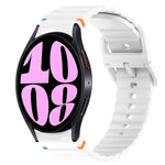 Welliges genähtes Schnellverschluss-Silikon-Uhrenarmband, für Samsung Galaxy Watch 6 44mm, für Samsung Galaxy Watch 6 40mm, für Samsung Galaxy Watch 6 Classic 43mm, für Samsung Galaxy Watch 5 Pro Golf Edition